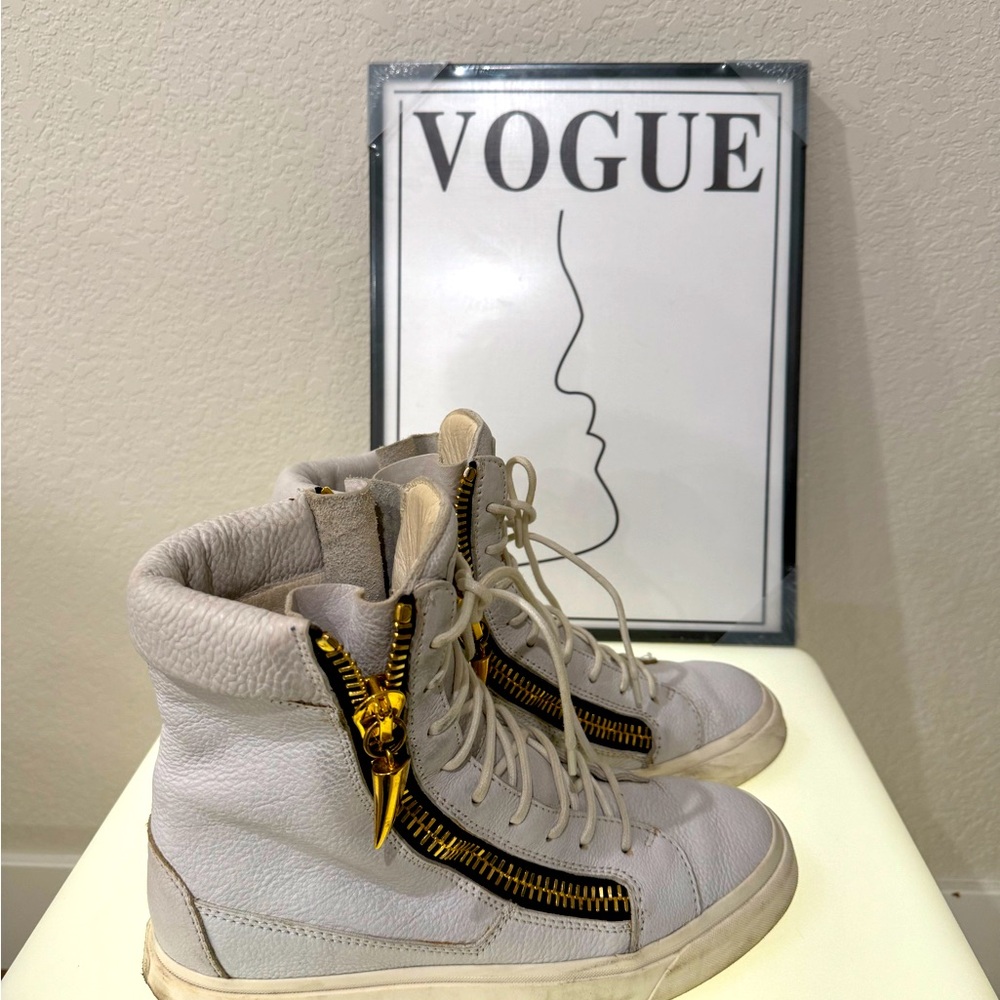Giuseppe zanotti white leather sneaker